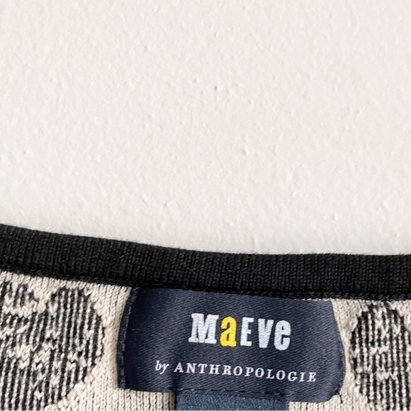 Maeve Anthropologie Sweater Tank Top Hearts Black White Romantic Retro Knit L - Picture 6 of 8